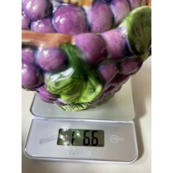 Vintage Houseware Ceramic Grapevine Teapot Purple Green - Picture 10 of 11